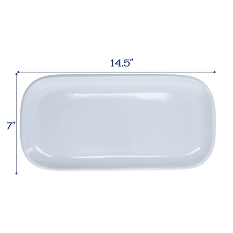 Alabaster Porcelain Serving Trays, Set of 2