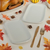 Alabaster Porcelain Serving Trays, Set of 2