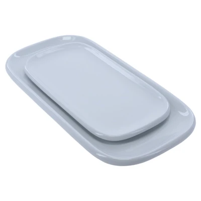 Alabaster Porcelain Serving Trays, Set of 2