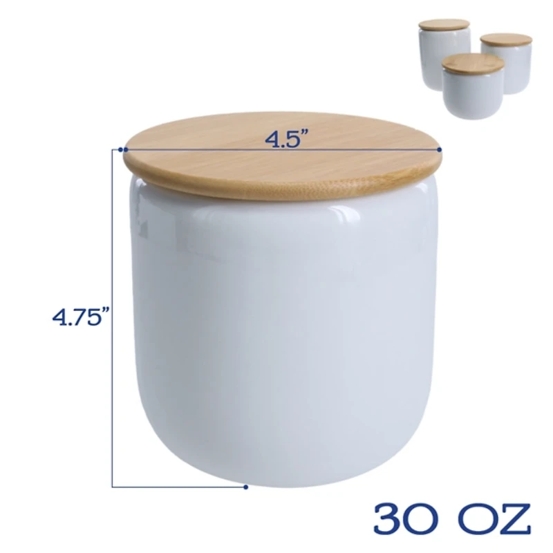 Alabaster Porcelain Canisters, Set of 3