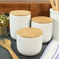 Alabaster Porcelain Canisters, Set of 3
