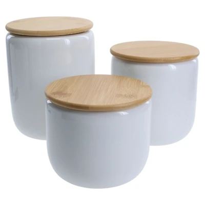 Alabaster Porcelain Canisters, Set of 3