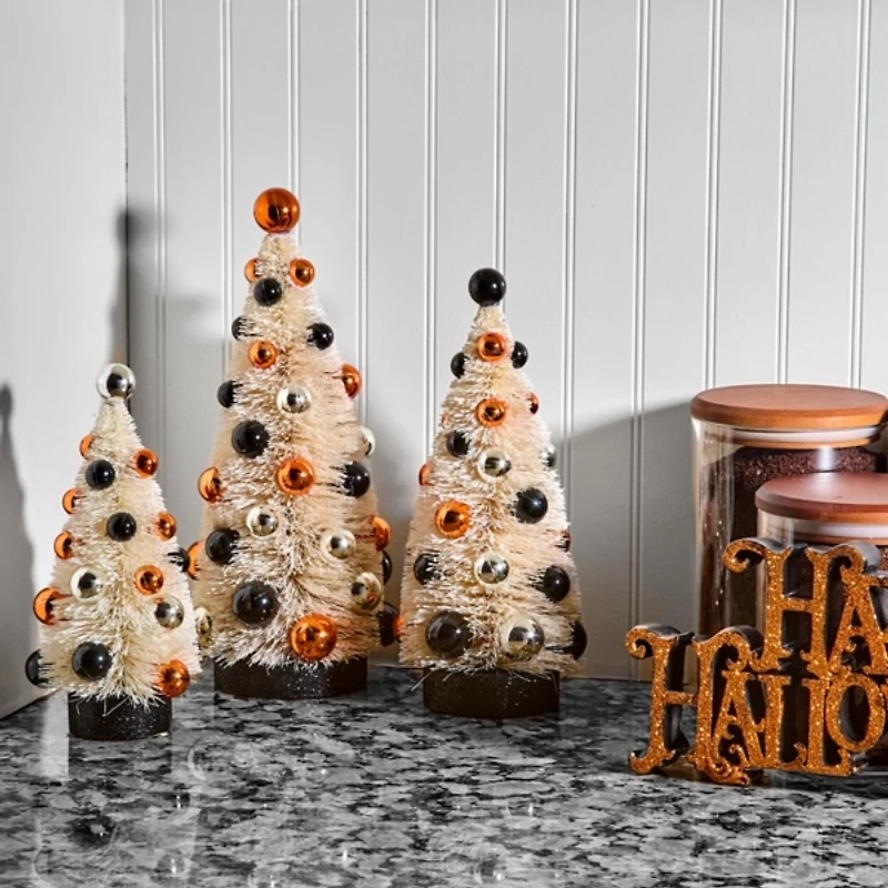 Halloween Sisal Trees, Set of 3