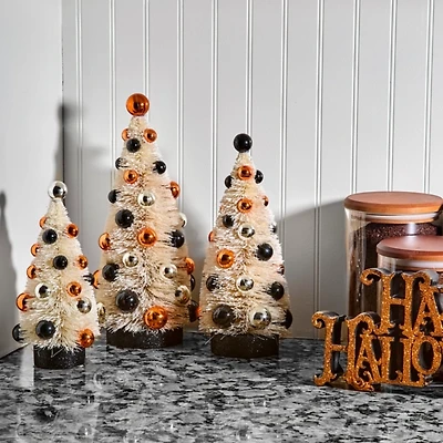 Halloween Sisal Trees, Set of 3