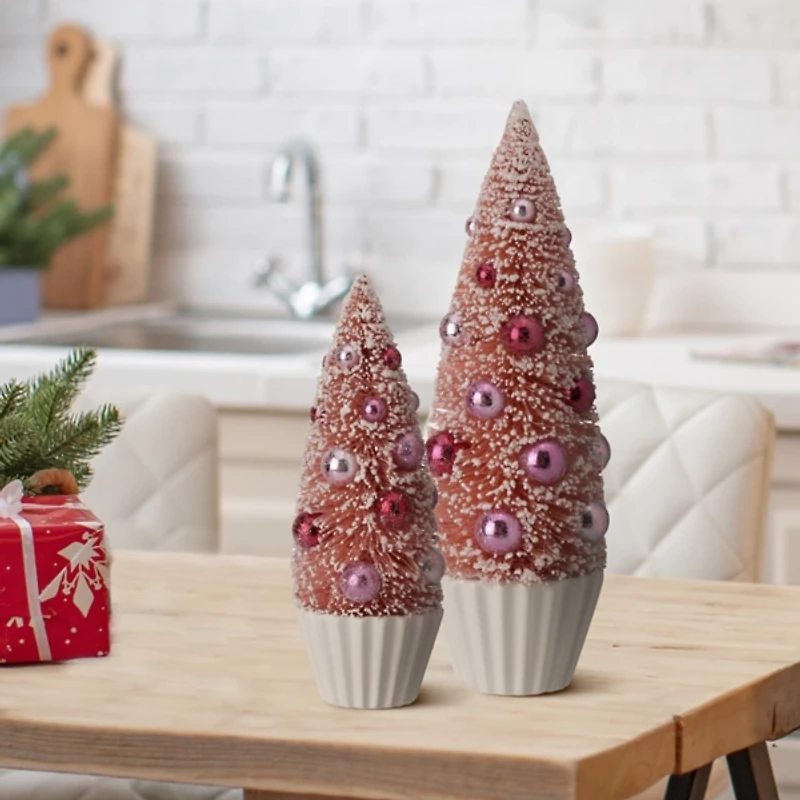Sisal Cupcake Christmas Trees, Set of 2