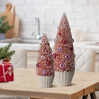 Sisal Cupcake Christmas Trees, Set of 2