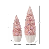 Sisal Cupcake Christmas Trees, Set of 2