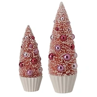 Sisal Cupcake Christmas Trees, Set of 2