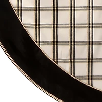 Dupion Plaid Brown Velvet Christmas Tree Skirt