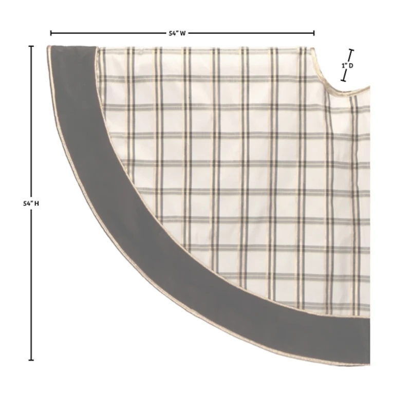 Dupion Plaid Brown Velvet Christmas Tree Skirt