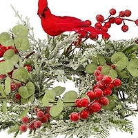 Cardinal Evergreen Christmas Wreath