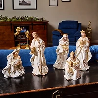 Cream Etched Christmas Nativity 5-pc. Set