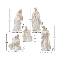 Cream Etched Christmas Nativity 5-pc. Set