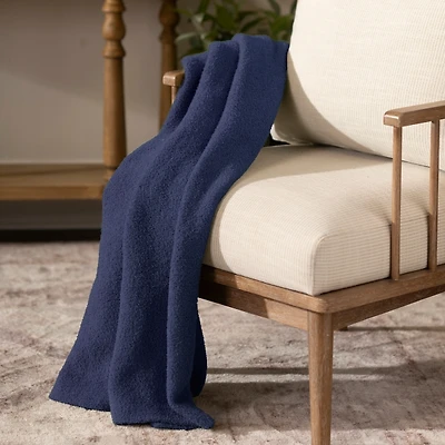 Blue Solid Cloud Throw