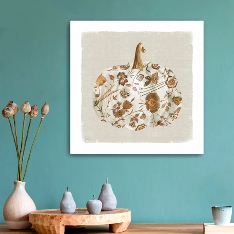 Pumpkin Floral I Canvas Art Print