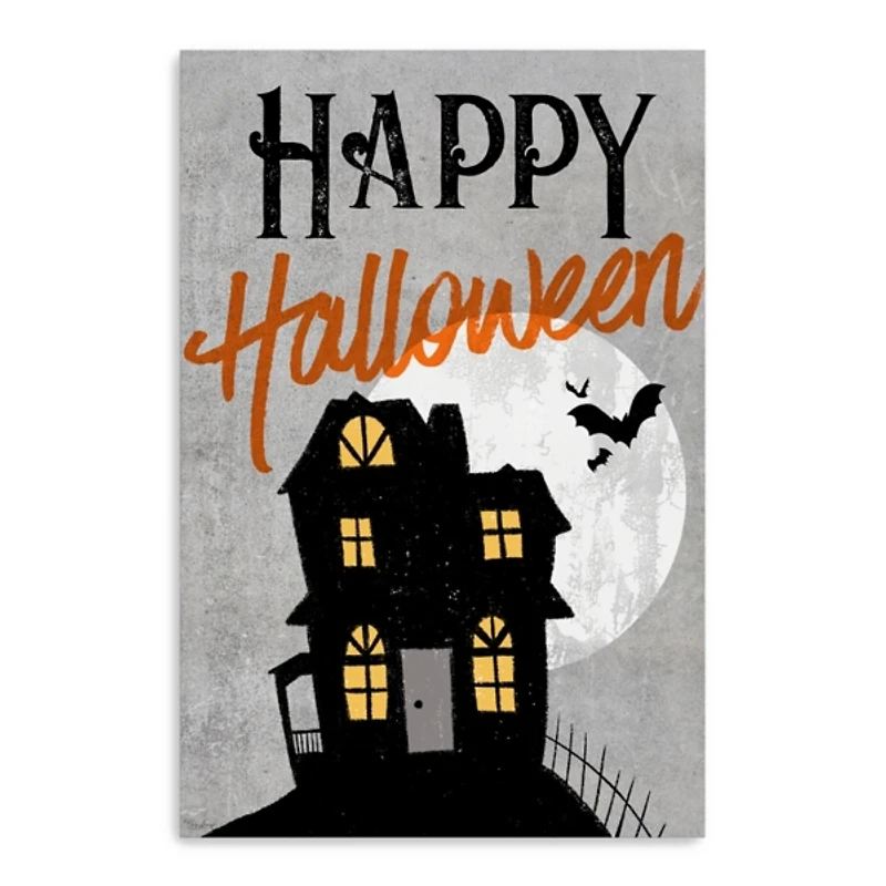 Happy Halloween Haunted House Canvas Print, 24x36