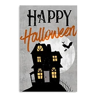 Happy Halloween Haunted House Canvas Print, 24x36