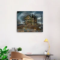 Haunted House Scene Canvas Art Print, 30x24