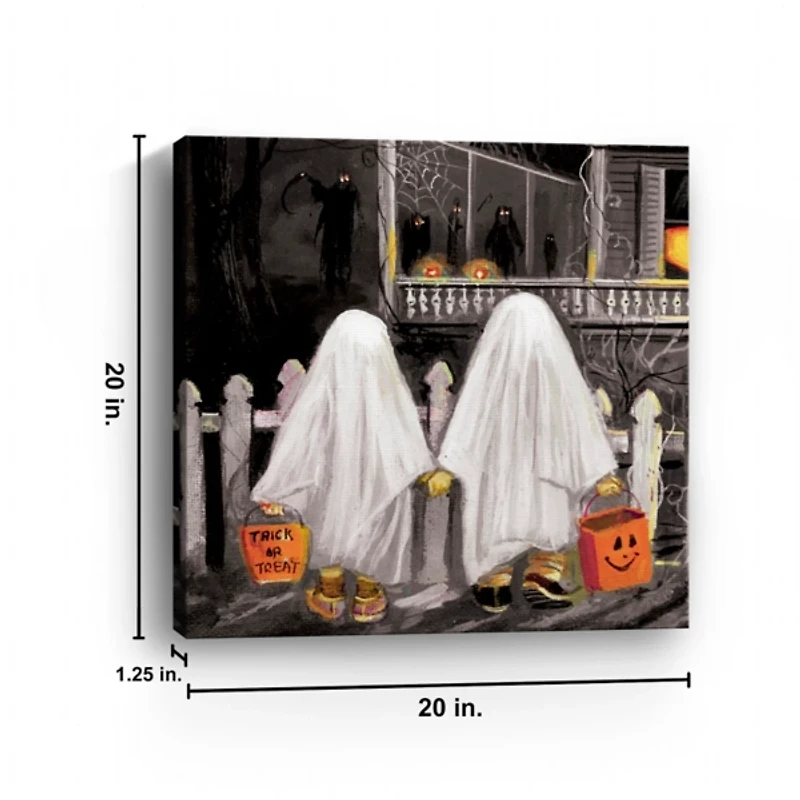 Trick or Treat Ghosts Halloween Canvas Art Print