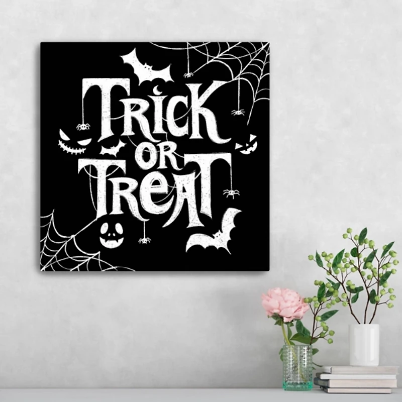 Black & White Trick or Treat Canvas Art Print