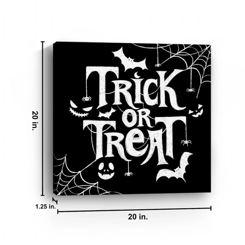 Black & White Trick or Treat Canvas Art Print