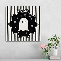 Black & White Friendly Ghost Canvas Art Print