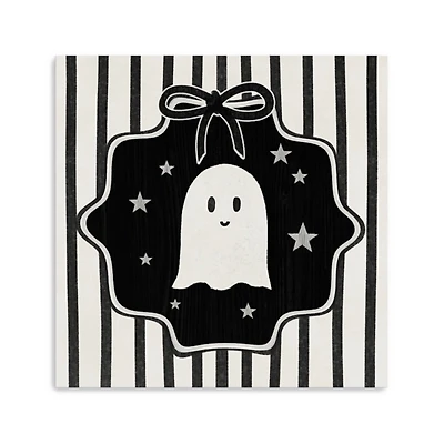 Black & White Friendly Ghost Canvas Art Print