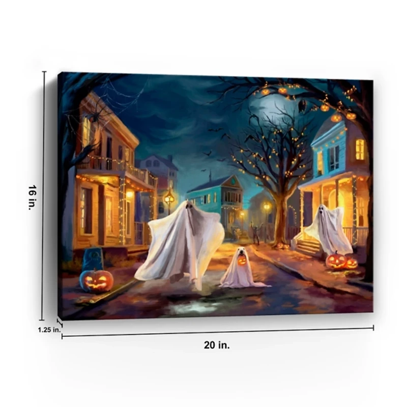 Halloween Street Party Canvas Art Print