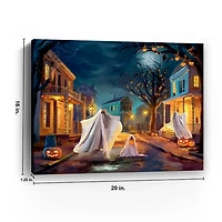 Halloween Street Party Canvas Art Print
