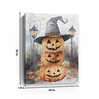 Jack O Lantern Stack Canvas Art Print, 24x32
