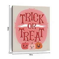 Pink Pumpkin Trick or Treat Canvas Art Print
