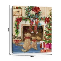 Santa Watch Puppies Canvas Art Print, 24x30