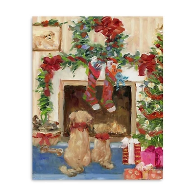 Santa Watch Puppies Canvas Art Print, 24x30