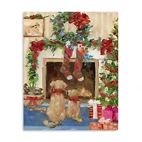 Santa Watch Puppies Canvas Art Print, 24x30