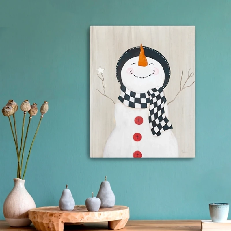 Festive Snowman II Canvas Art Print