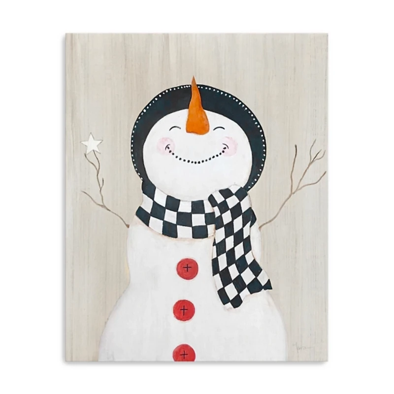 Festive Snowman II Canvas Art Print