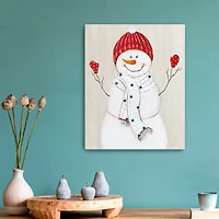 Festive Snowman III Canvas Art Print