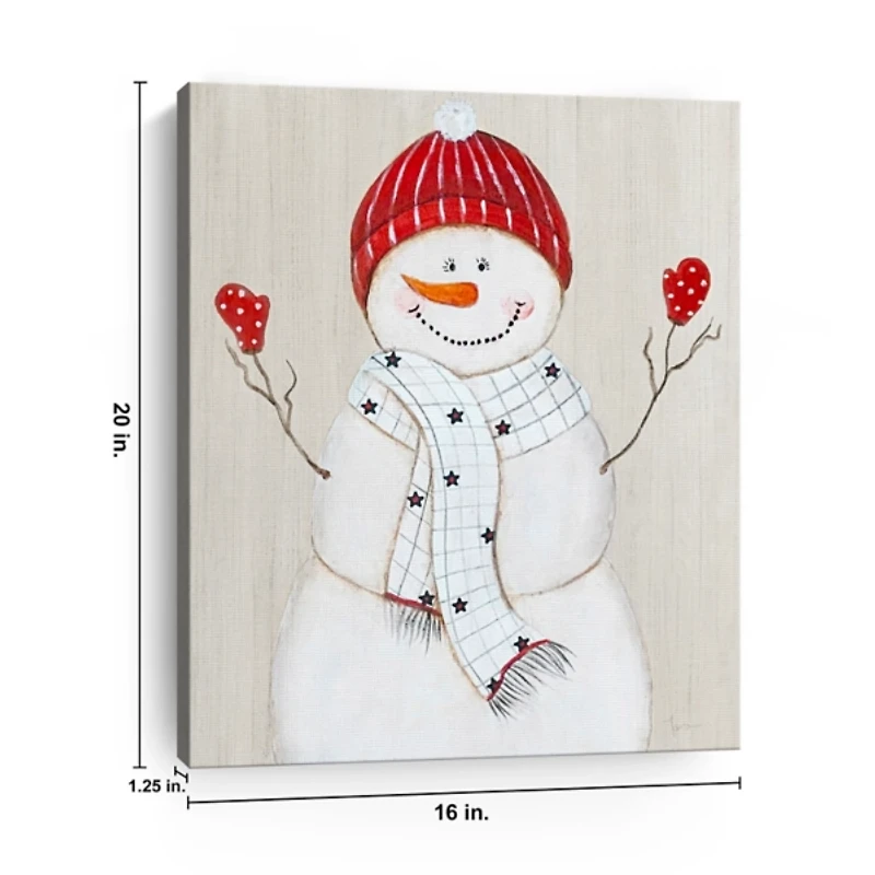 Festive Snowman III Canvas Art Print