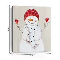 Festive Snowman III Canvas Art Print