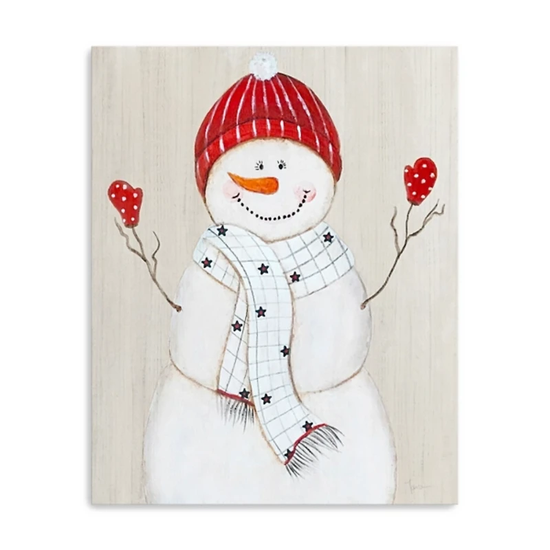 Festive Snowman III Canvas Art Print