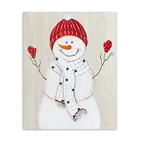 Festive Snowman III Canvas Art Print