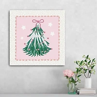 Pink Christmas Tree Canvas Art Print