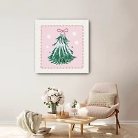 Pink Christmas Tree Canvas Art Print, 30x30
