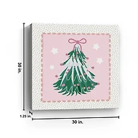Pink Christmas Tree Canvas Art Print, 30x30