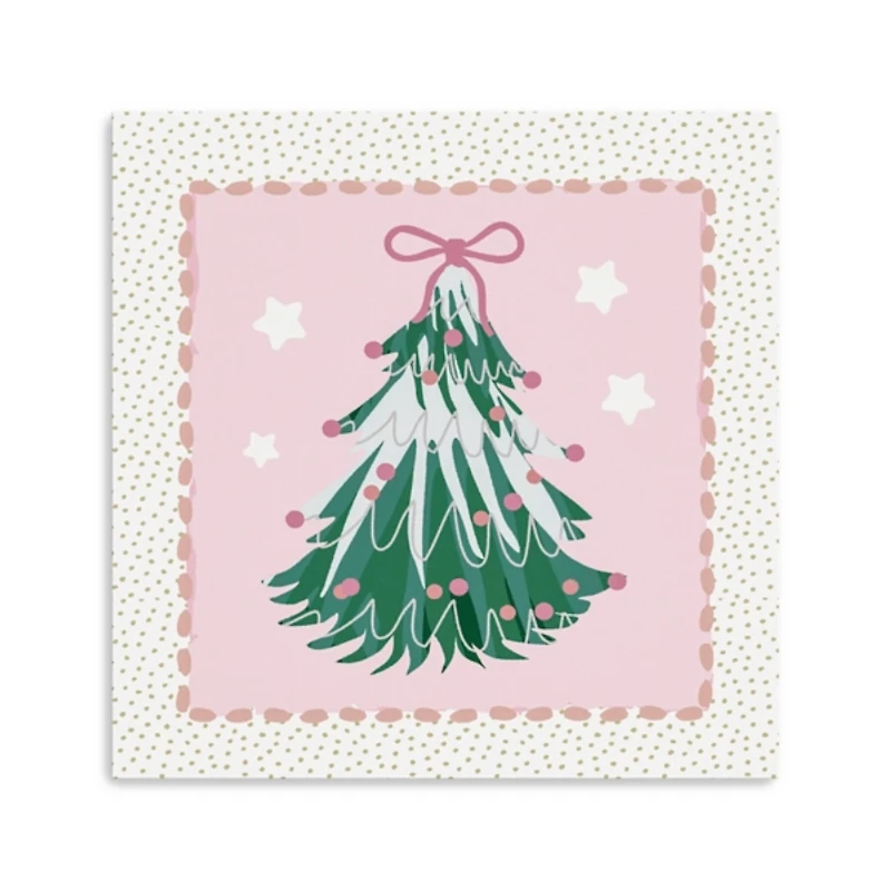 Pink Christmas Tree Canvas Art Print, 30x30