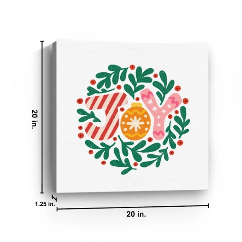 Pink Joy Christmas Canvas Art Print