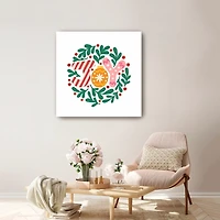 Pink Joy Christmas Canvas Art Print, 30x30