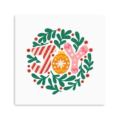 Pink Joy Christmas Canvas Art Print, 30x30
