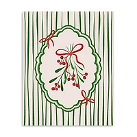 Christmas Mistletoe Stripe Canvas Art Print, 24x30