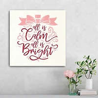 Calm and Bright Bow Christmas Canvas Art Print